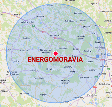 Oblast působení – Elektroinstalace Třebíč